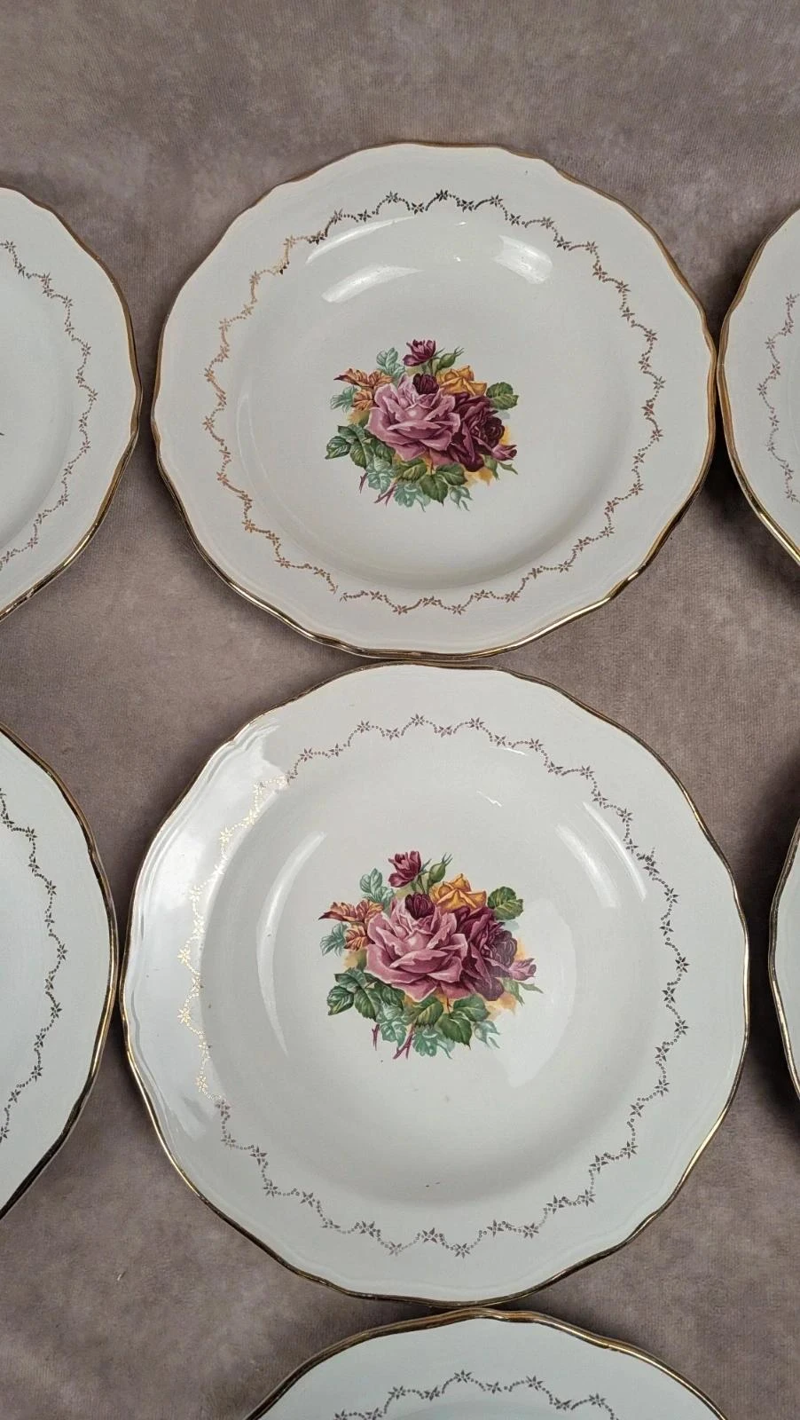 Lot de 7 assiettes creuses antigas L’amandinoise – Faiência floral – photo 5